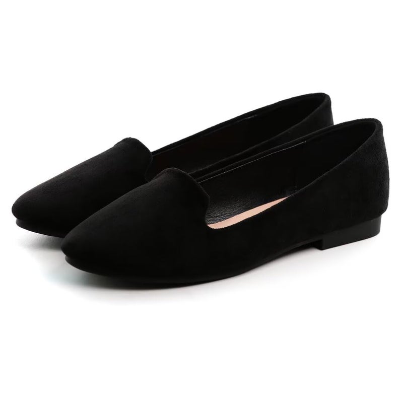Stunner Women Fashion Cute Slip-On Ballet Shoes Soft Solid Classic Dress Flats Black 38 - Image 4